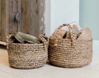 Water Hyacinth Braided Baskets - set of two