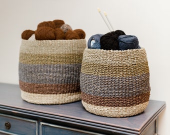 Calamba Striped Baskets - set of two