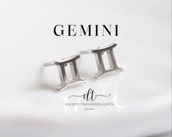 Gemini Constellation Stainless Steal Ear Stud | Zodiac Sign Astrology Jewellery | Cartilage Stud Horoscope Birthday Gift | Hypoallergenic