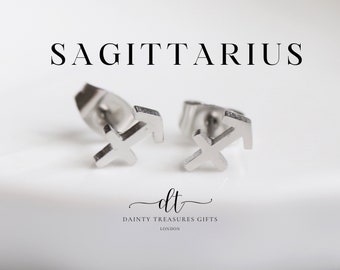 Sagittarius Constellation Stainless Steal Ear Stud | Zodiac Sign Astrology Jewellery | Cartilage Stud Horoscope Birthday | Star Sign Earring