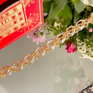18K Gold Plated Brass Chain Bracelets High Quality Jewelry for women Christmas gift large link chain boho fashion trend image 5