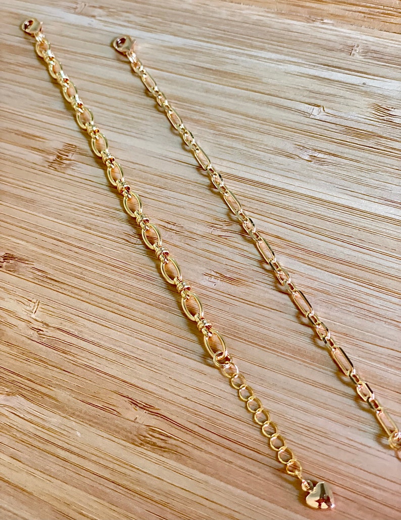 24K Gold Plated Brass Chain Bracelets High Quality Jewelry for women Valentine's Day gift large/thin chain links fashion trend image 6