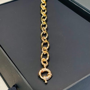 18K Gold Plated Brass Chain Bracelets High Quality Jewelry for women Christmas gift large link chain boho fashion trend image 2