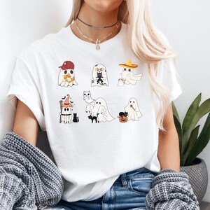 Halloween Shirt, Ghost  Halloween Shirt, Cute Ghosts Tee, Halloween Gift, Halloween Costumes, Unisex Shirt,Halloween cat Shirt