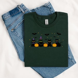 Halloween Cat Shirts, Cat Lover Shirt, Ghost Shirt, Ghost Cat Shirt, Happy Halloween, Black Cat Shirt, Funny Ghost Cat Shirt