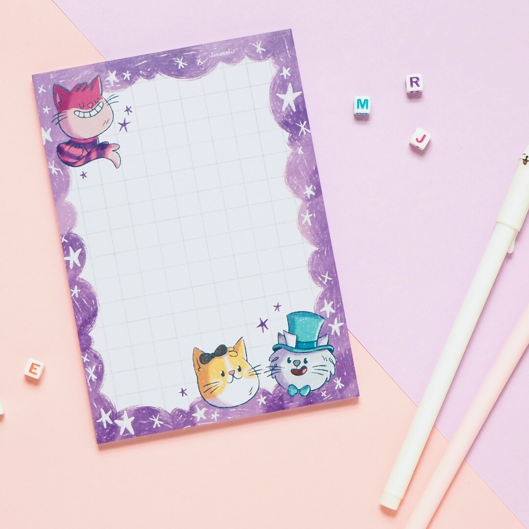 Alice in Wonderland Memo Pad Alice in Wonderland Notepad Etsy