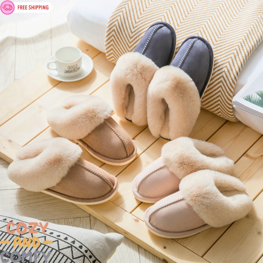 Minimalist Fluffy Home Slippers  Pantoffeln, Süße schuhe, Modisch