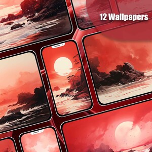 Ocean Wallpaper Red Wallpaper Mobile Lockscreen Desktop Screensaver iPhone Wallpaper Android Wallpaper Phone Background