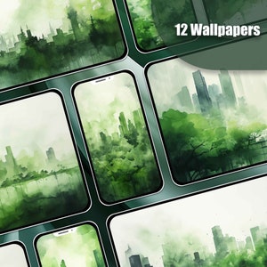 City Wallpaper Green Wallpaper Mobile Lockscreen Desktop Screensaver iPhone Wallpaper Android Wallpaper Phone Background