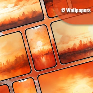 City Wallpaper Orange Wallpaper Mobile Lockscreen Desktop Screensaver iPhone Wallpaper Android Wallpaper Phone Background