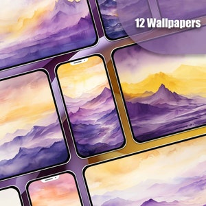 Mountain Wallpaper Purple Wallpaper Yellow Wallpaper Desktop Screensaver iPhone Wallpaper Android Wallpaper Phone Background