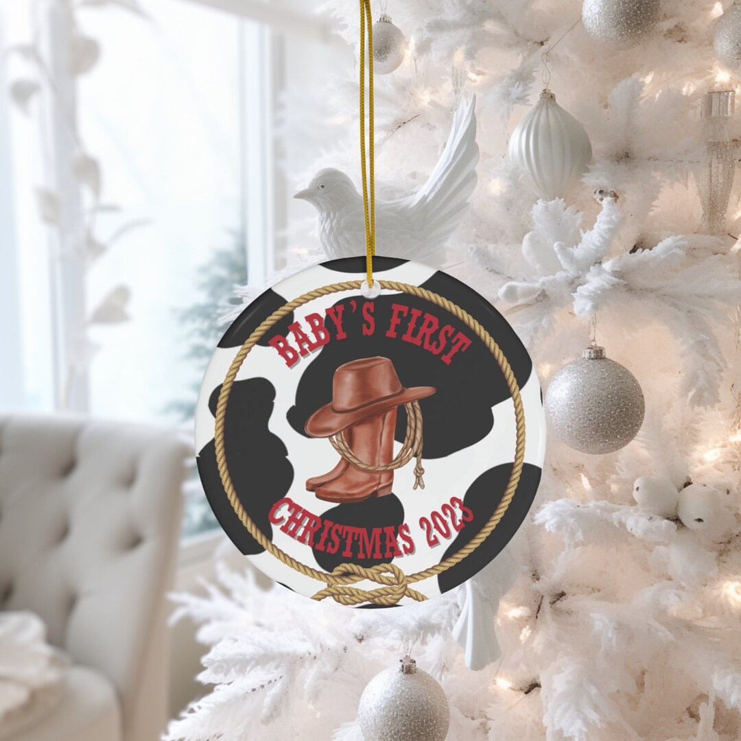 Western Custom Ornamentcowboy's First Christmas Cowboy Ornament