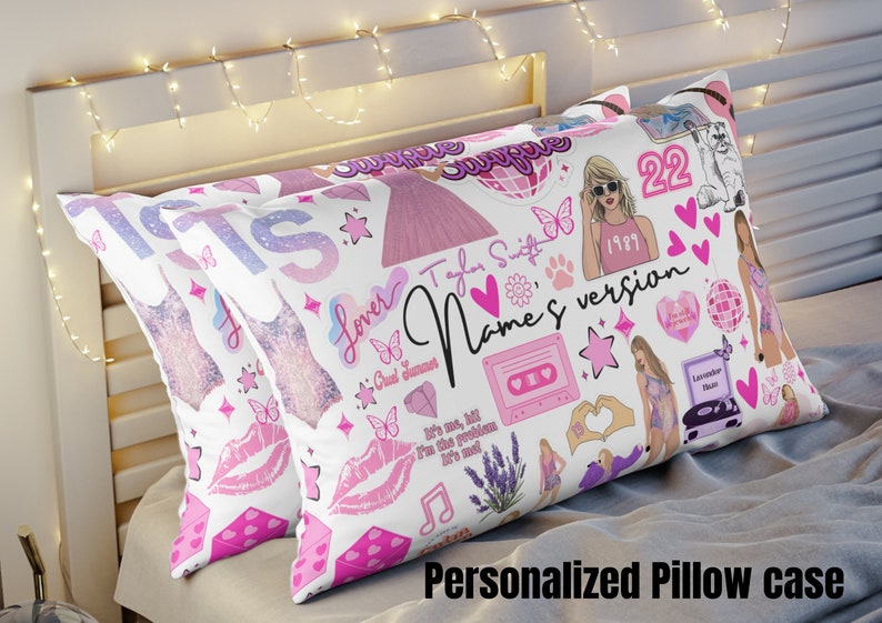 Personalized Swiftie Inspired Pillowcase Eras Taylor Fans Gift Taylor Room Decor Swifties Gifts Personalized zdjęcie 2