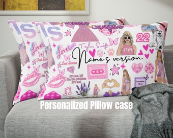 Funda de almohada personalizada inspirada en Swiftie / Eras / Regalo de fans de Taylor / Decoración de la habitación Taylor / Regalos Swifties / Personalizado /