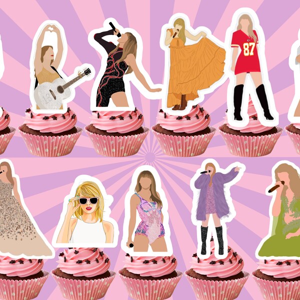 11 Swifties inspiriert meine Eras Cupcake Toppers Printable | Sofortdownload | Swifties Geschenke | Epochen inspiriert | Geburtstagsparty