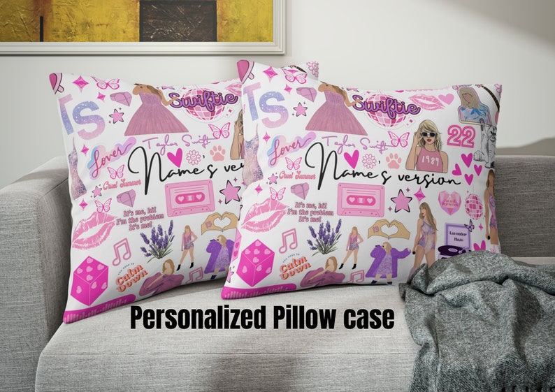 Personalized Swiftie Inspired Pillowcase Eras Taylor Fans Gift Taylor Room Decor Swifties Gifts Personalized zdjęcie 3