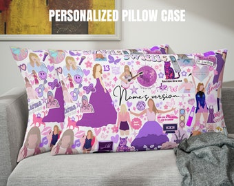 Gepersonaliseerde Swiftie geïnspireerde kussensloop | Tijdperken | Taylor Fans cadeau | Taylor kamerdecor | Swifties-cadeaus | Gepersonaliseerd |