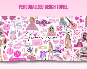 Personalized Swiftie Inspired Beach Towel | TS Merch |  Swifties | Gifts For Swiftie Fans | Swiftie Bag | Swiftie Towel