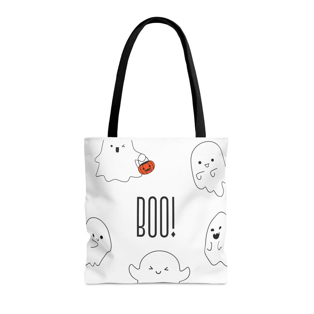Halloween Tote Bag, Tote Bag, Trick or Treat Bag, Custom Halloween Etsy