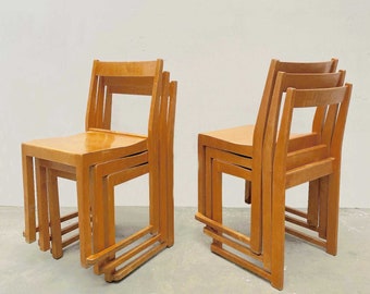 Set of 6 ORCHESTRA CHAIRS by Svenn Markelius, Sweden 1940s