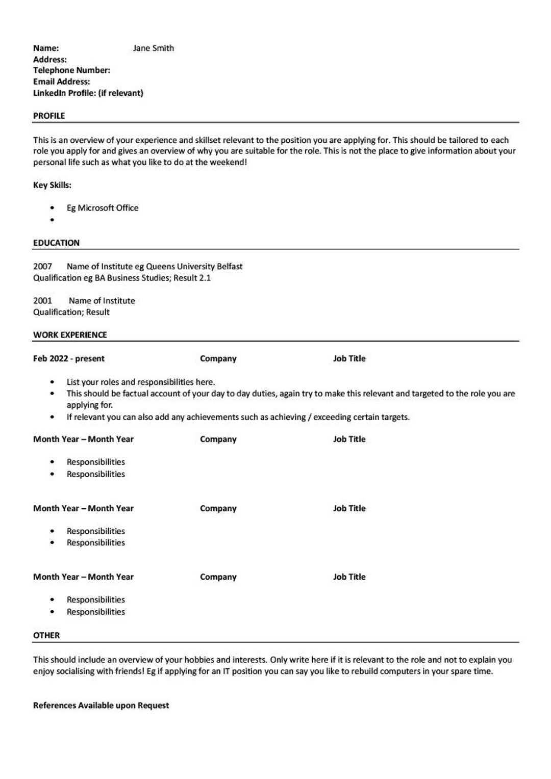 CV Template Resume Template Professional CV Simple Resume Etsy cv-template-resume-template-professional-cv-simple-resume-etsy