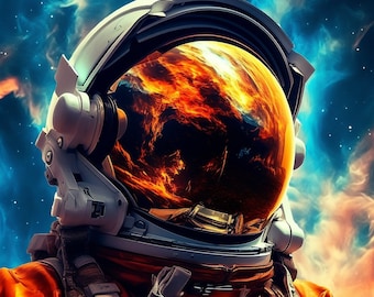 Image clipart astronaute de l'espace promenade dans l'espace impression astronaute affiche art mural astronaute estampes espace affiche espace art mural espace chambre d'enfant