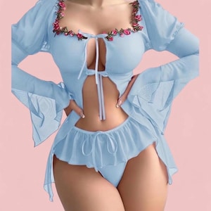 sachin and babi light blue dress Gallery