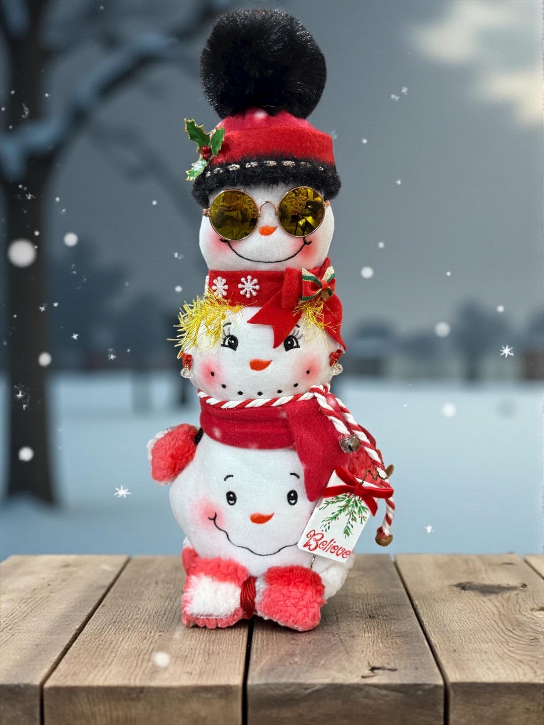 Snowmen Stack The Snowmen That Could 2nd Edition Snow Patrol Handmade Snowman Stack ...
