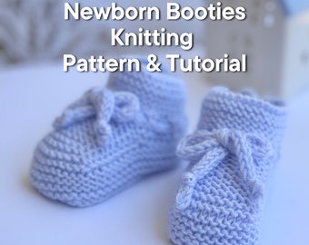 Scarpine per neonati lavorate a maglia: modello senza cuciture per