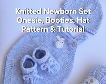 Newborn Knit Set Pattern: Seamless Onesie, Booties, Hat (PDF Pattern)