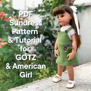 Knitting Pattern PDF: Doll Sundress for American Girl, Gotz (19&quot;/50cm)