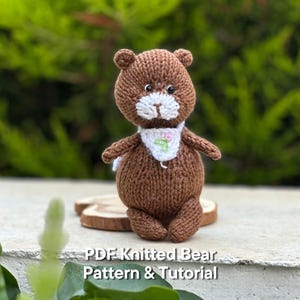 PDF Bear Knitting Pattern, Knitted Toy Tutorial, Knitted Animal Pattern Teddy