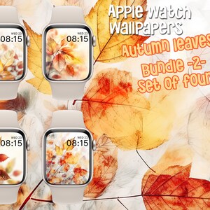 Apple Watch Wallpaper Autumn leaves Bundle 2, Fall color, Fall Watch Face, autumn Wallpaper