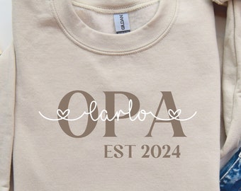 Personalisierte Opa Sweatshirt, Opa Sweatshirt, Opa Est. Sweatshirt, Neuer Opa, Opa Geschenke, Großeltern Schwangerschaft