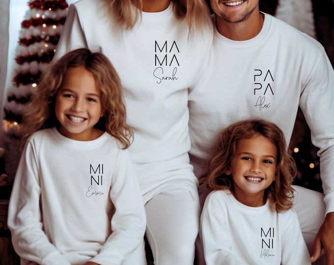 Matching Family Outfit, Custom Family Minimalist Sweatshirts, Mommy & Me Sweatshirts, Daddy and me Sweatshirts, Personalised Mama Sweater