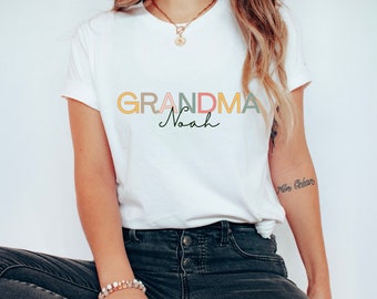 Custom Grandma shirt, Grandma Shirt, Grandkids Name Shirt, Gift For Grandma t-shirt, Nana shirt, Cute Grandma Shirt, Grandmother Shirt, Nana