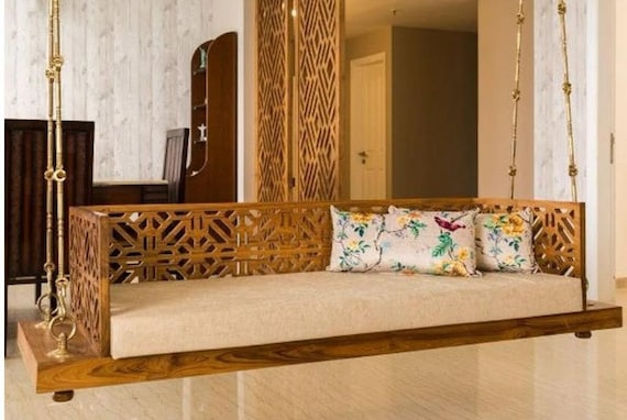 Handmade Wooden Porch Swing/ Wooden Ceiling Swing/Wooden Hanging Swing