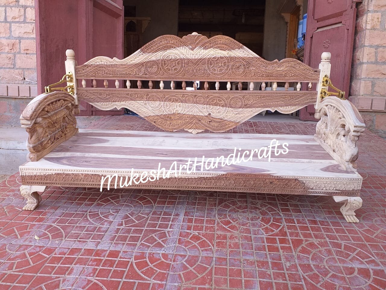 Handmade Wooden Reversible Porch Swing Wooden Ceiling Swing