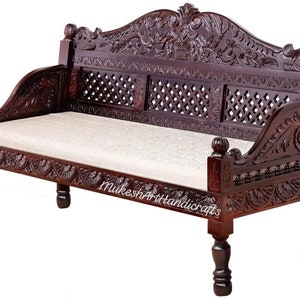 Handmade wooden three seater sofa/Wooden diwan/wooden fine carved sofa
