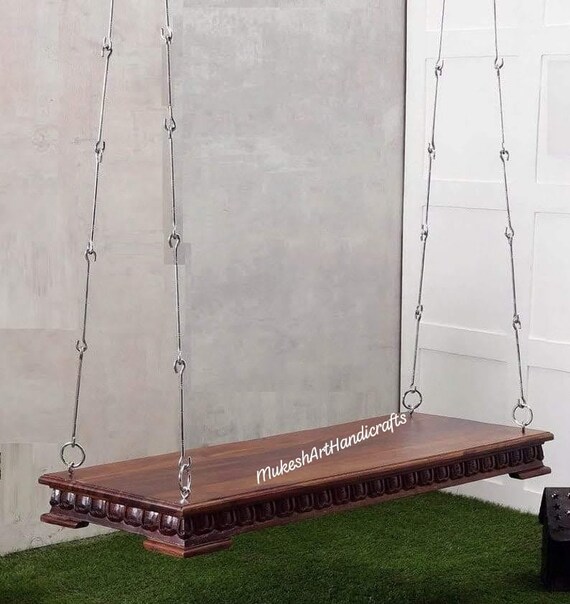 Buy Handmade Wooden Porch Swing/ Wooden Ceiling Swing/wooden