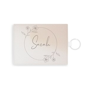 Personalized Card Holder, Botanical ID Badge Holder with Name or Initials, Avocado, Lemon, Olive Designs, Cute Custom Gift for Her