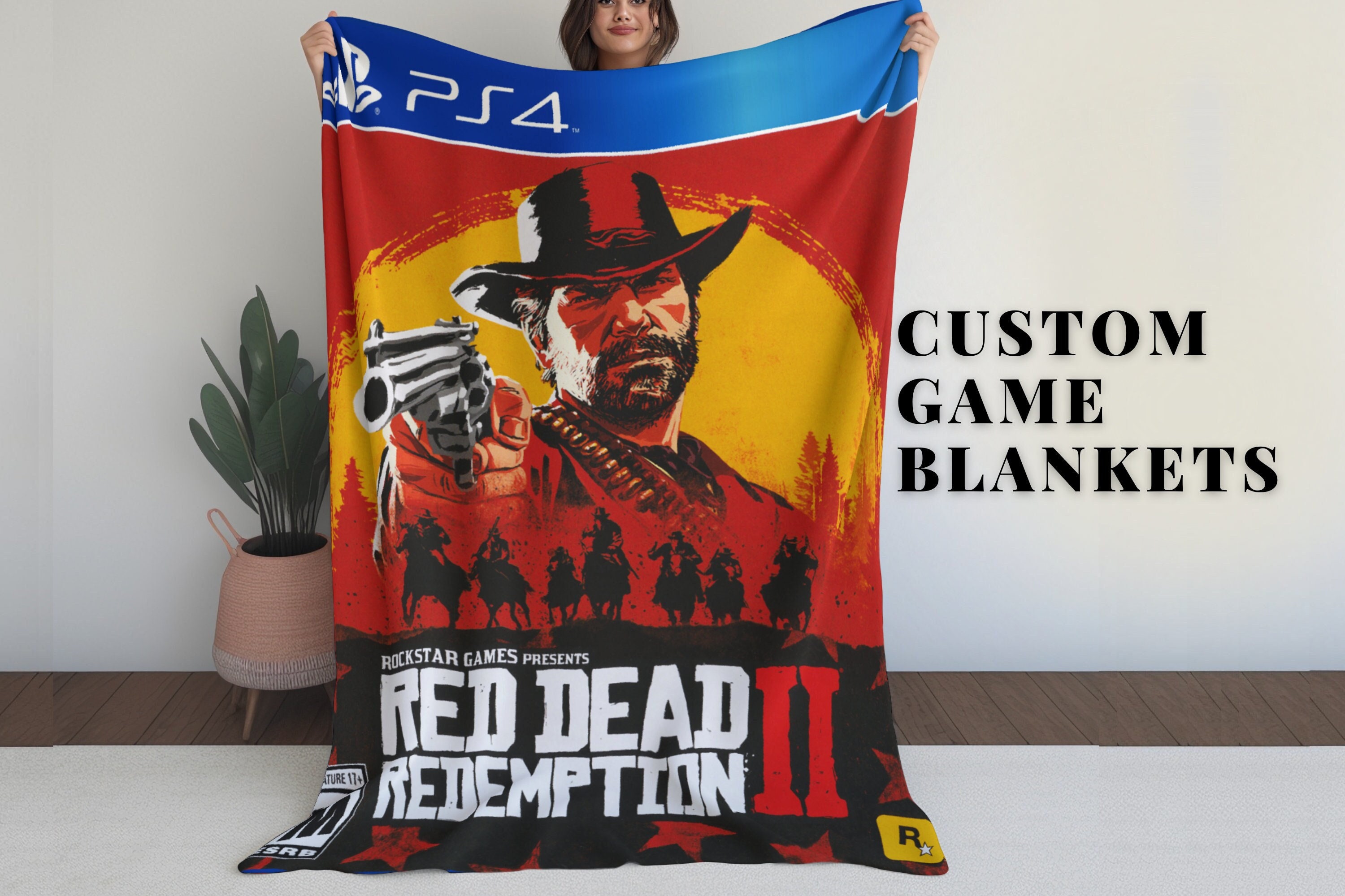 Custom Red Dead Redemption Gamers Blankets With Name Red Dead