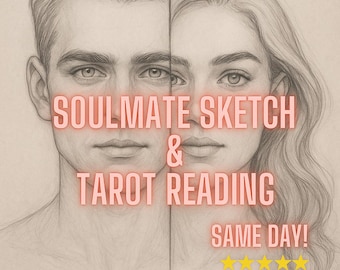 SOULMATE Drawing + Tarot Reading, Draw My Soulmate, Future Husband/Wife, Fast Delivery, Gift, Hand-made drawing