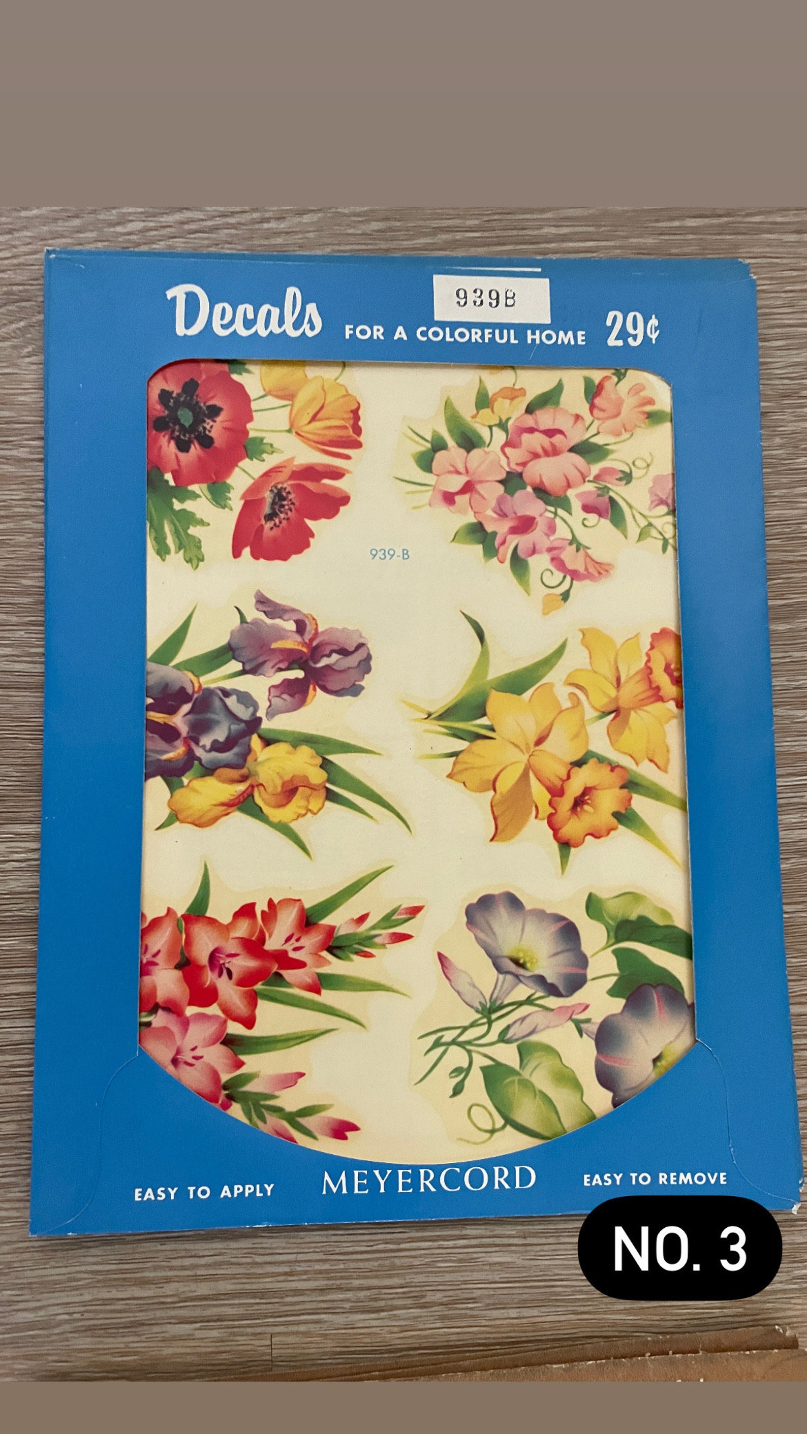 Vintage Large MEYERCORD DECALS 1538-A NOS Flowers