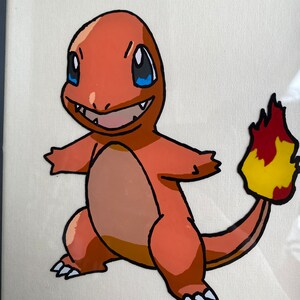 Charmander Hand-Made Glass Painting