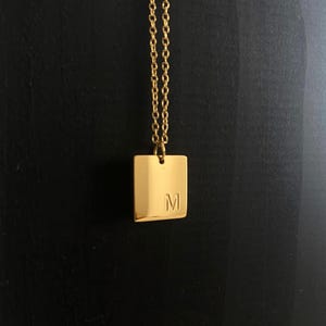 Collar Scrabble, initial letter gold necklace, scrabble necklace, necklace for women, gold plated stainless steel, waterproof necklace, gift