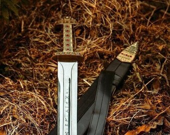 Handmade King Lothbrok Viking Sword with Scabbard, Northman Sword, Wall hanging sword, Best for birthday,wedding and Christmas, gift for men