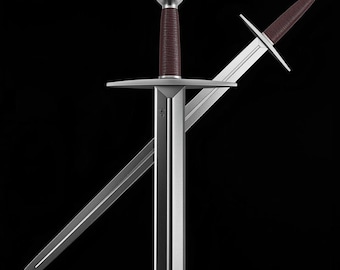 Handmade Medieval Sword – High Polished 38 Inch Blade – Minimalist Steel Sword, Gift for men