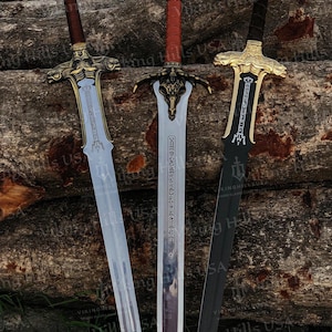Hand forged Conan the barbarian Engraved Sword, Steel sword, Destroyer Father&#39;s Sword , Best wedding gifts, gift for Men, Anniversary Gift