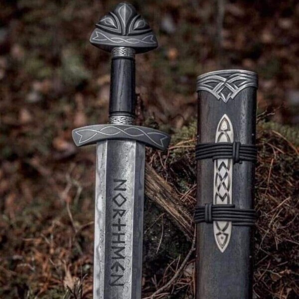 VIKING SWORDS, Schaukampftaugliche Schwerter, Mittelalterliche historische Schwerter, Groomsmen Geschenk für Ihn, echte Damaststahl Schwerter, Weihnachtsgeschenk